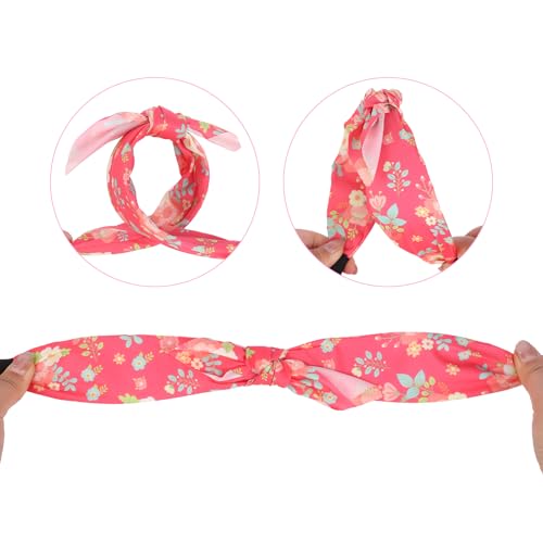 Floral Bow Headbands for Women, 6-Pack Non-Slip