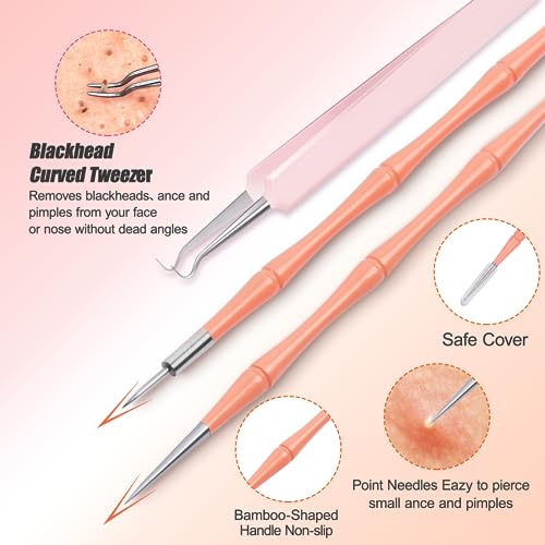 MORGLES Pimple Popper Kit, 8-Piece Acne Extractor Tools with Case