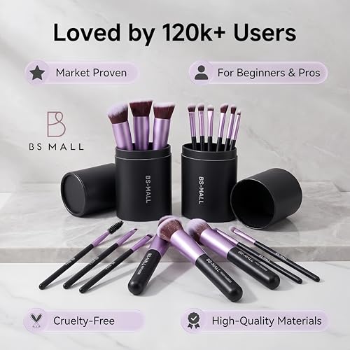 BS-MALL 14-Piece Makeup Brush Set with Travel Case