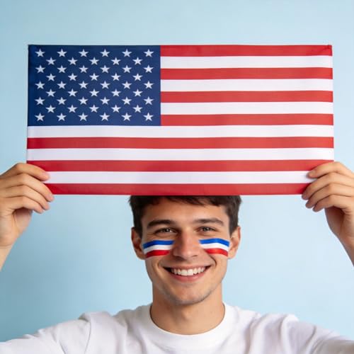 Red White Blue Face Paint Stick - 24Hr Wear, 2PC Set