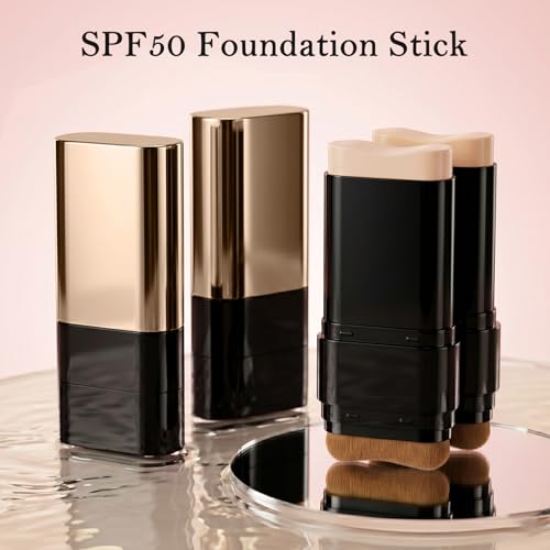 SPF 50 Foundation Stick with Brush - 3-in-1 Concealer & Sunscreen