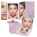 Impressions Vanity Hello Kitty Lighted Makeup Mirrors Bundle, Supercute Trifold and Compact Mirror with LED Lights, Magnification, Touch Screen, Travel Accessories Portable Hand Mirror (Pink)