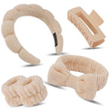 Canitor Spa Headband Wristband Set with Hair Clips