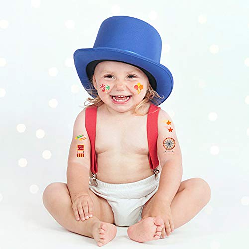 284 Circus Temporary Tattoos - 24 Sheets Party Favors