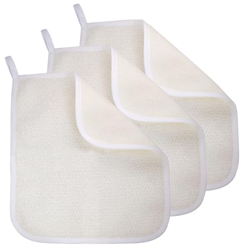 Exfoliating Washcloth 3-Pack, Dual-Sided Body & Face Scrubber