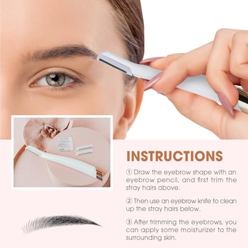 Replacement Blades for Finishing Touch Flawless Dermaplane Glo Facial Exfoliation Razor - White, 18-Pack