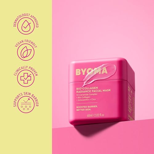 BYOMA Bio-Collagen Radiance Facial Mask - Transformative Liquid Sheet Mask for Glass Skin - Instant radiance, Visibly Improved Elasticity, Reduces Appearance of Wrinkles - Cica & Ceramides, 60mL