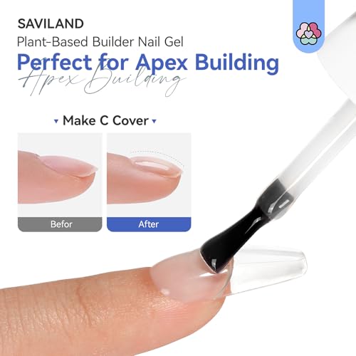 SAVILAND 8-in-1 Clear Builder Nail Gel for Extensions & Strengthening
