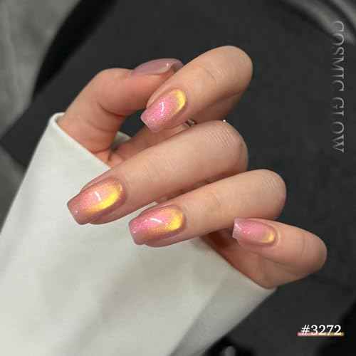 GAOY Glitter Cat Eye Gel Polish Kit with Magnet, 6 Colors Colorful Holographic Nail Polish Set, UV Cure Gel for DIY Manicure at Home