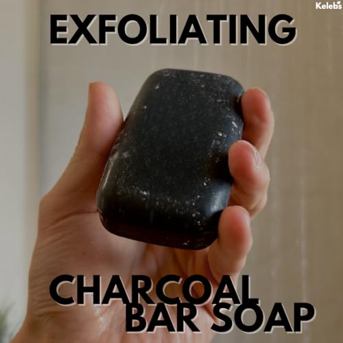 KELEBS Exfoliating Bar Soap for Men | Gentle Scrub Bar for Face & Body With Charcoal & Natural Ingredients | Plastic-Free | 2 Pack