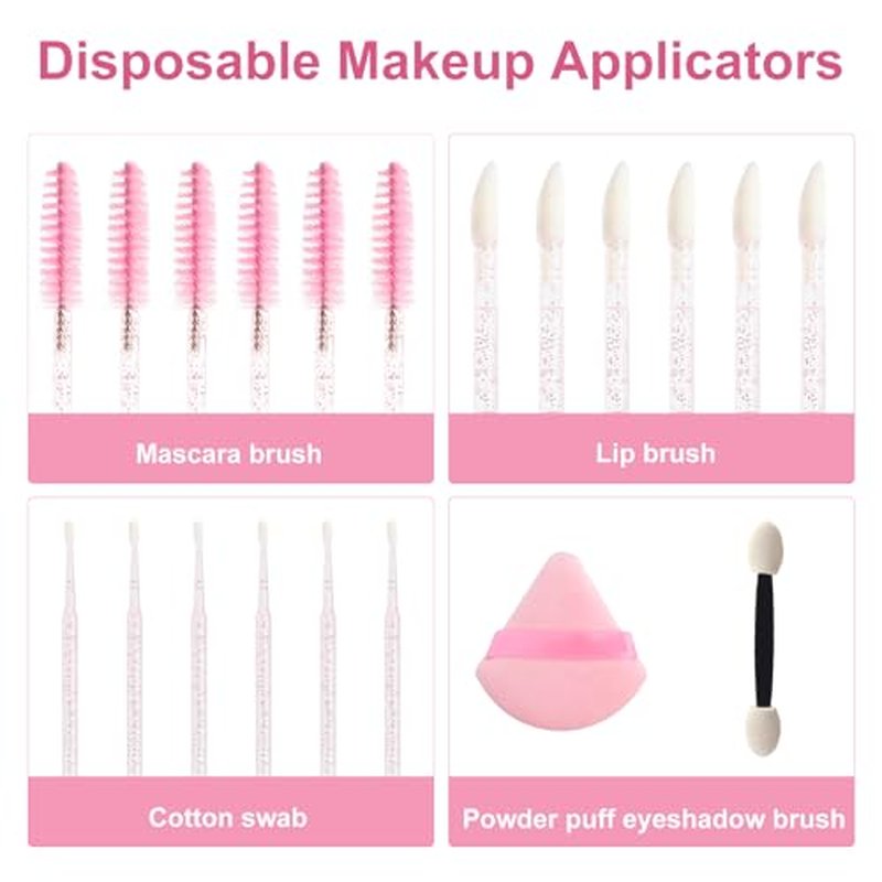206pcs Disposable Makeup Applicators Kit with Organizer Box