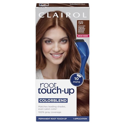 Clairol Root Touch-Up by Nice'n Easy Permanent Hair Dye, 5R Medium Auburn/Reddish Brown Hair Color, Pack of 1