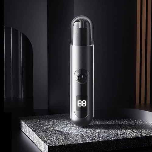Ear and Nose Hair Trimmer Clipper for Men Women, USB Rechargeable Professional Painless Eyebrow & Facial & Ear & Nose Hair Trimmer, LED Display Dual Edge Blades for Easy Cleansing