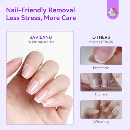 SAVILAND Dip Powder Remover Kit - Fast Nail Polish Removal with File (0.5 fl oz)