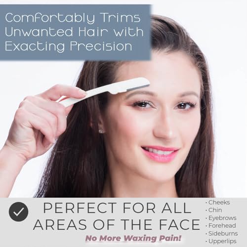 Dermaplane Razor for Women - 9 Count Facial Shaver with Safety Guard