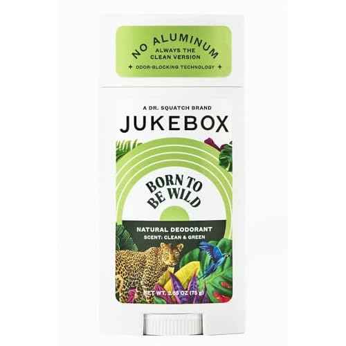 JUKEBOX Natural Deodorant for Women?Born to Be Wild Scent-Aluminum-Free, No Baking Soda, No Harsh Chemicals, Odor Blocking Technology, Wild Fern, Pink Pepper, Vetiver-a Dr. Squatch Brand-2.65oz
