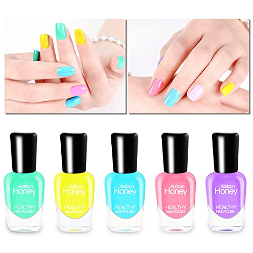 Abitzon Nail Polish Set (10 Bottles) - Water-Based Quick Dry