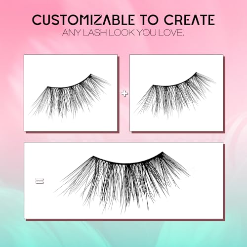 Half Lashes Cat Eye Wispy Faux Mink 10 Pairs Pack
