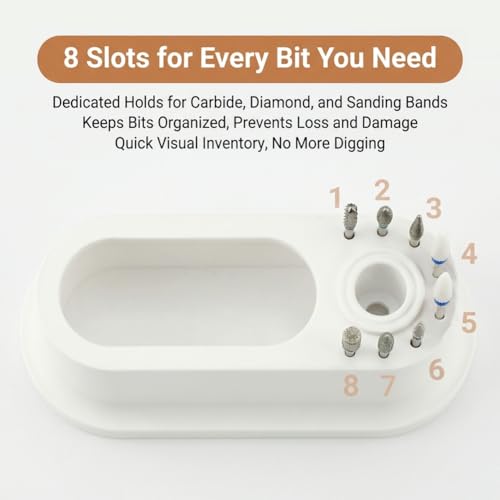 Nail Drill Stand with 8-Bit Organizer | Universal Desktop Holder