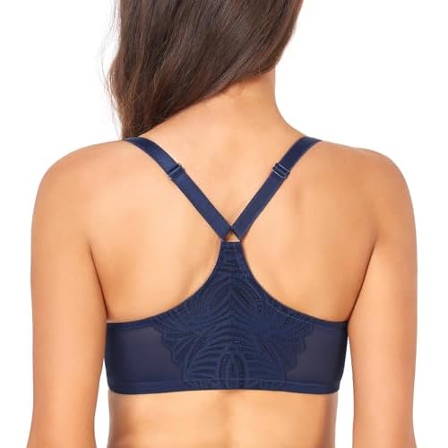 DotVol Women's Front Close Bra T Back Full Figure Underwire Plus Size Seamless Unlined Bra for Large Bust