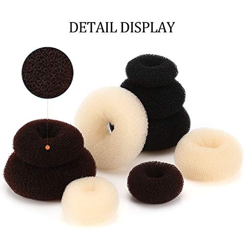Donut Hair Bun Maker Set - 9 Pieces with Elastics & Bobby Pins