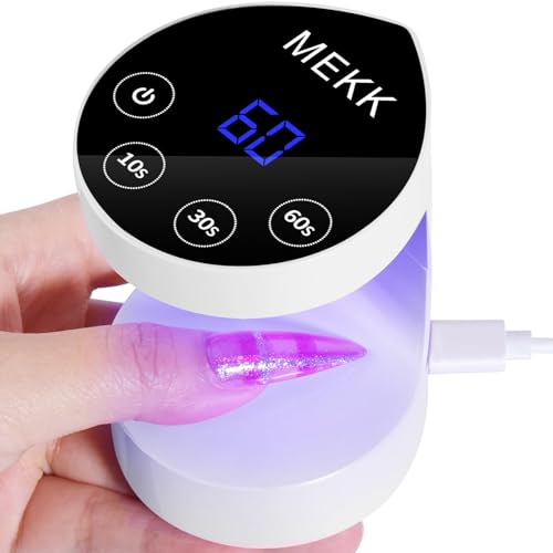 MEKK White Mini UV Nail Curing Lamp, Auto-Sensor Hand & Foot Gel Light