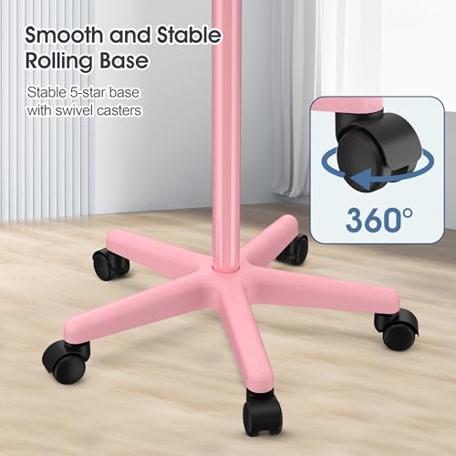 Salon Cart Tray Tattoo Tray for Hair Stylist Salon Trolley Cart with Wheels Rolling Trolley-Pink
