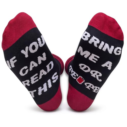 Funny Drinking Theme Crew Socks for Adults - Gifts for Beer & Party Lovers, Shoe Size 10-13