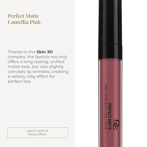 SALERM - Long-Lasting Matte Lipstick - Perfect Matte - Color Camellia Pink - Matte Liquid Lipstick - High-Intensity Pigments - Long-Lasting Comfort - 5.5 ml