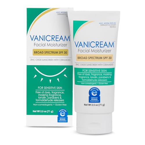Vanicream SPF 30 Mineral Facial Moisturizer for Sensitive Skin 2.5 Fl Oz