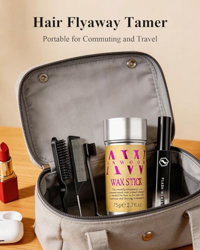 Hair Styling Kit: 5pc Wax Stick, Taming Wand & Comb Set
