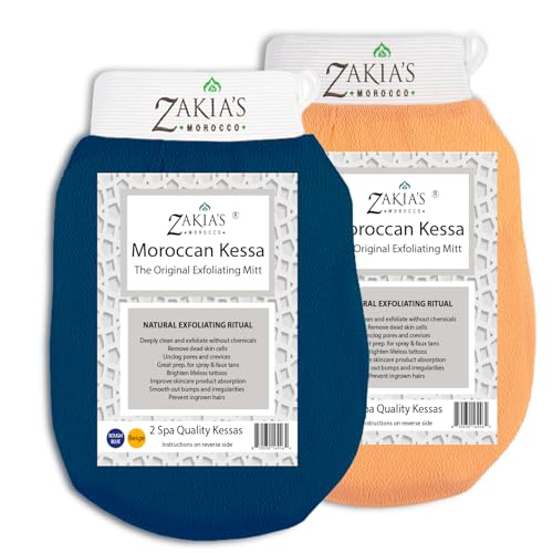 Zakia's Morocco Exfoliating Body Scrub Glove Value Pack - Tan Removal Mitt