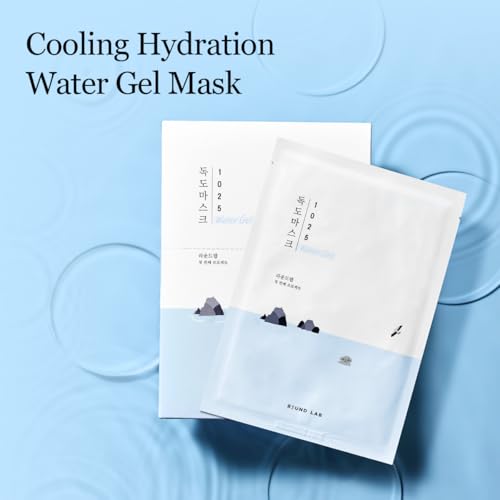 ROUND LAB 1025 Water Gel Hydration Mask(10ea) | Hydration locking, Cooling, Rejuvenating, Easy layering, Unscented for sensitive skin (10ea)