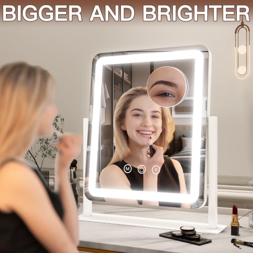 FENNIO 15x12.6" LED Vanity Mirror with Touch Dimmer & 3-Color Lights