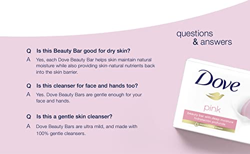 Dove Beauty Bar Pink Soap 4.75 Oz / 135 Gr (Pack of 12 Bars)