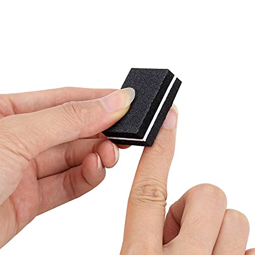 100 Pcs Mini Buffers for Nails 180/100 Grit Buffer for Acrylic Nails for Nail Care(Black)