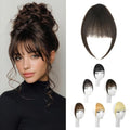 Clip-In Bangs Human Hair Dark Brown Wispy Fringe