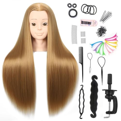 Headdoll 26"-28" Mannequin Head Styling for Hair and Free Table Stand