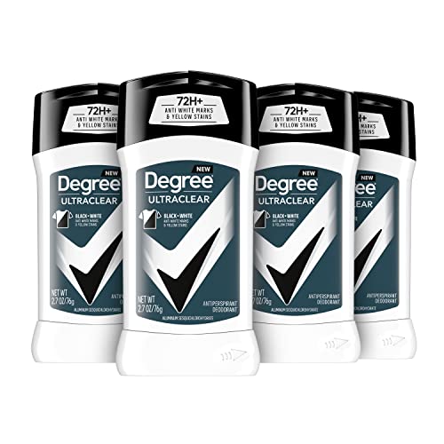 Degree Men UltraClear Antiperspirant Deodorant Black + White 72-Hour Sweat & Odor Protection Antiperspirant For Men With MotionSense Technology 2.7 Ounce (Pack of 4)