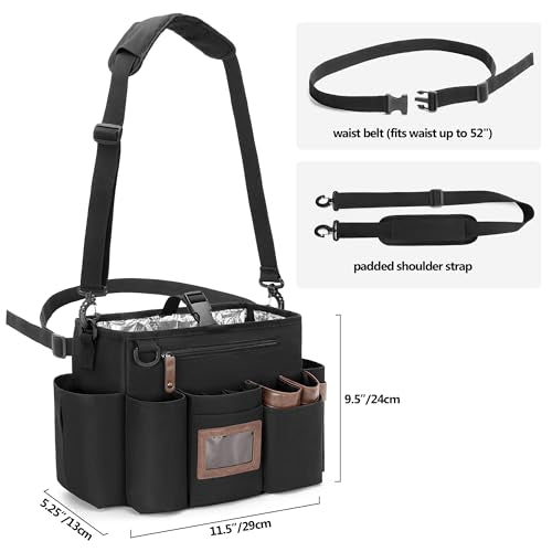 BAFASO Insulated Hairdresser Bag with Shoulder Strap & Waist Belt