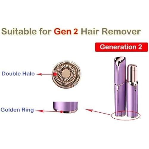 Replacement Heads for Flawless Generation 2, Compatible with Finishing Touch Flawless Facial Hair Remover for Women, Double Halo Gen 2 Replacement Blades, 6 Pack