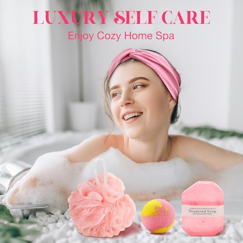 Birthday Gifts for Women - Self Care Gifts, Get Well Soon Gifts for Women, Unique Relaxing Spa Gifts Basket with Flannel Blanket, Tumbler, Socks, Soap & Candle, for Grandma Sister Mom, Wife, Her