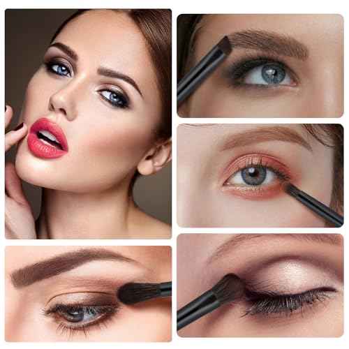 Eye Makeup Brush Set, 6 Pcs Professional Blending Eyeshadow Makeup Brushes for Concealer Eyebrows Eyeliner, Soft Hairs & Wood Handle¡¦¡¦ (black 6pcs)