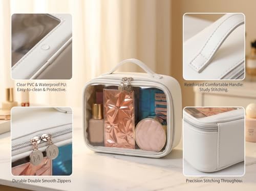 Travel Toiletry Bag with Clear Front & Handle - Waterproof
