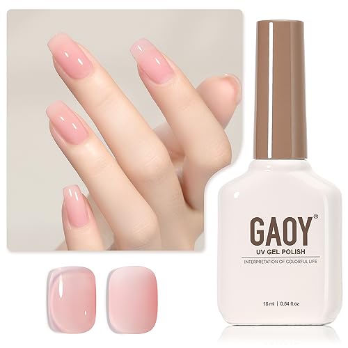 GAOY Juicy Pink Sheer Gel Nail Polish 16ml Neutral Peach Translucent UV Cure
