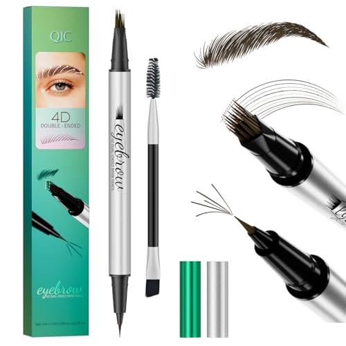 QIC 4D Micro Waterproof Eyebrow Pencil - Black Brown for Natural Brows