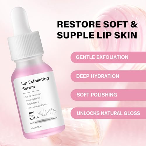 DR.Seya PHA 5% Exfoliating Lip Serum Overnight Treatment for Smooth, Plump Lips - 1 Fl Oz