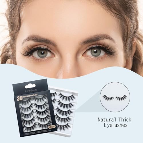 3D Faux Mink False Eyelashes - 5 Pairs, Black