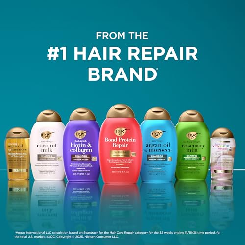 OGX Clarifying Strength + Rosemary Mint Shampoo, Clarifying Shampoo for Oily Hair Visibly Helps Remove Oil & Residue to Clear Away Buildup, Sulfate-Free Surfactants, 25.4 fl. Oz