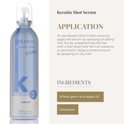 SALERM - Hair Serum - Keratin Shot Finish Serum - 100 ml - Final Touch for Keratin Shot - Conditioning and Shine - Anti-Frizz - Repairs Split Ends - Eliminates Static